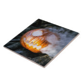 頭のない馬乗りのジャック・オ・ランタンが炎の頭を上げる タイル (側面)