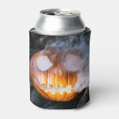 頭のない馬乗りのジャック・オ・ランタンが炎の頭を上げる 缶クーラー (缶正面)
