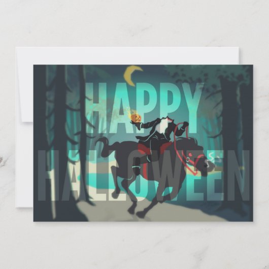 頭のない騎手のハローウィンパーティの招待状 招待状 (裏面)