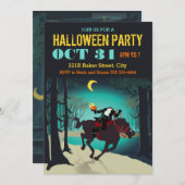 頭のない騎手のハローウィンパーティの招待状 招待状 (正面/裏面)