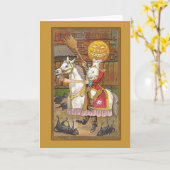 頭のない騎手のビクトリアンなヴィンテージの芸術 カード (黄色い花)