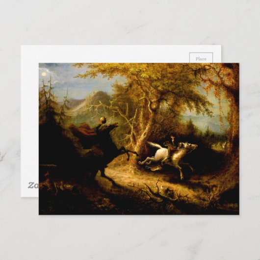 頭のない騎馬者が追うイカボッド・クレーン ポストカード (正面/裏面)