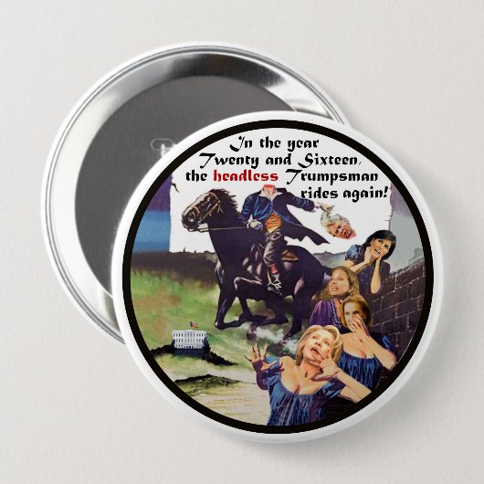 頭のないTrumpsmanは再度乗ります! 缶バッジ (正面&裏面)