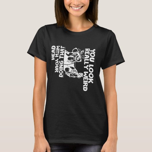 頭のフー風変わりでホントにそうやって見える Tシャツ (正面)