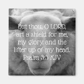 "頭の上のリフター"詩篇3:3羊の背景 マグネット (正面)