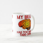 頭の中がタブだらけ Funny Mug コーヒーマグカップ (正面右)