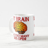 頭の中がタブだらけ Funny Mug コーヒーマグカップ (正面左)