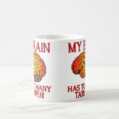 頭の中がタブだらけ Funny Mug コーヒーマグカップ (中央)