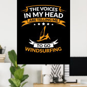 頭の中でウィンドサーフィンに行きたい ポスター (ホームオフィス)