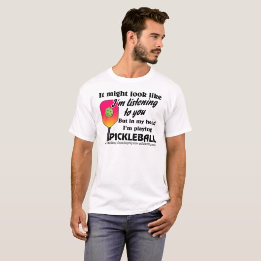 頭の中で私は遊ピックボールだおもしろい Tシャツ (正面フル)