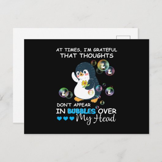 頭の中で考えが泡のように浮かんでこなくてありがたい ポストカード (正面/裏面)