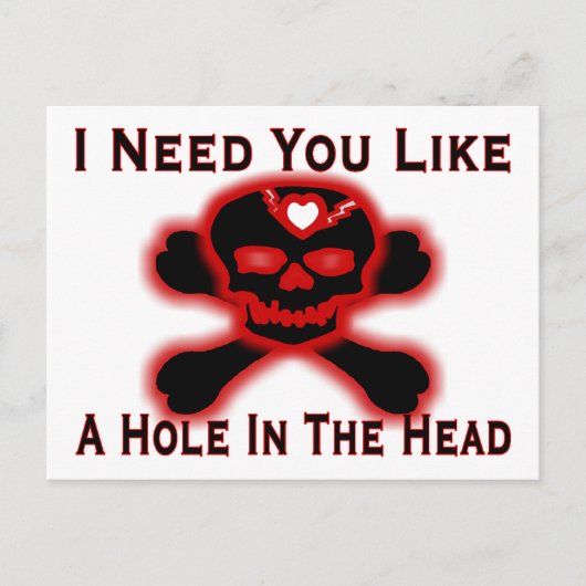 頭の中に穴を開けるアンチバレンタイン シーズンポストカード (正面)