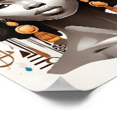 頭の中に美しいアフリカ伝統的人女性 ポスター (角)