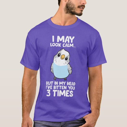 頭の中のインコが僕に囁く『3回噛んだぜ、オイ!』フゥ Tシャツ (正面)