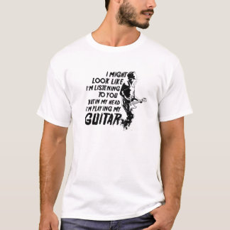 頭の中のギタープレーヤー私は遊ギターだ Tシャツ