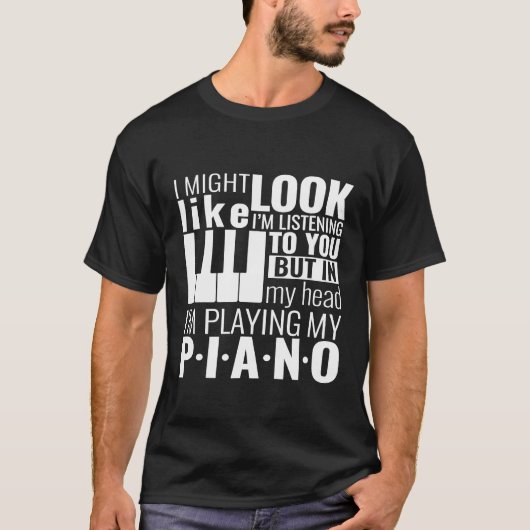 頭の中のピアノ引用文遊Im's My Piano Tシャツ (正面)