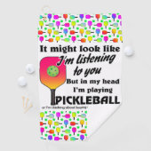 頭の中のピクルボール好き私のピックル遊ボール ゴルフタオル (インサイチュ)