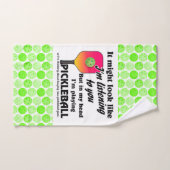 頭の中のピクルボール好き私のピックル遊ボール ハンドタオル (ハンドタオル)