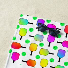 頭の中のピクルボール好き私のピックル遊ボール ビーチタオル