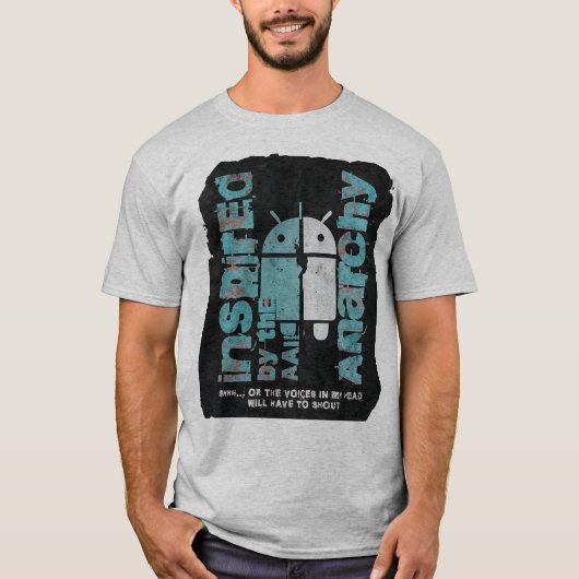 頭の中の世界 Android ストリートアート テック グラフィック デザイン Tシャツ (正面)
