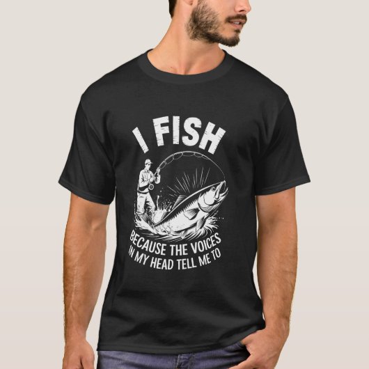頭の中の声がそう言うから釣りをする Pu Tシャツ (正面)