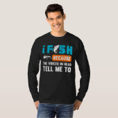 頭の中の声が教えてくれるから魚を釣る Tシャツ (正面フル)