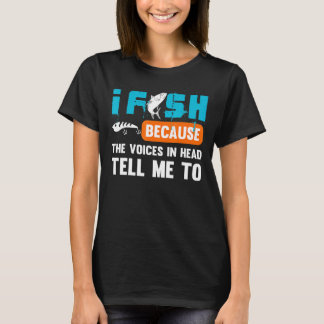 頭の中の声が教えてくれるから魚を釣る Tシャツ