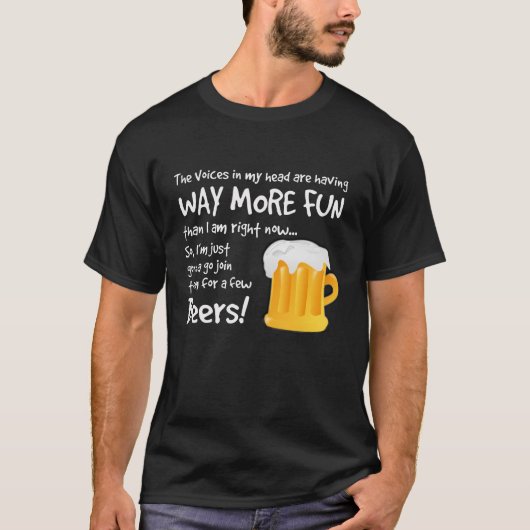 頭の中の声たちとビールを飲もう Tシャツ (正面)