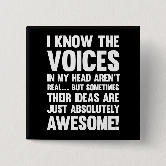 頭の中の声は実在... 缶バッジ (正面)