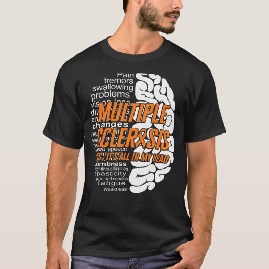 頭の中の多発性硬化症すべてオレンジ色のリボンMs. Tシャツ (正面)