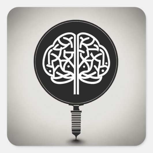 『頭の中の賢頭が切れるいステッカー』 スクエアシール (正面)