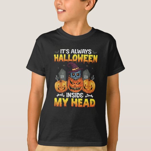 頭の中はいつもハロウィンだ Tシャツ (正面)