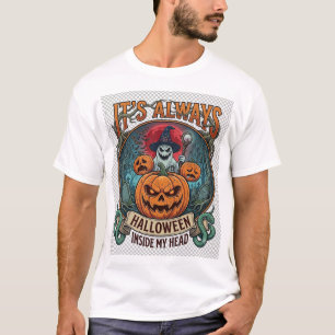 頭の中はいつもハロウィン パンプキン ゴースト スナ Tシャツ