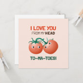 頭の先からつま先まで愛してるよ かわいいトマト カード (正面/裏面インサイチュ)