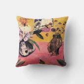 頭の形をした花瓶を持つ静物人生 クッション (裏面)