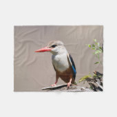 頭の悪いカワセミ フリースブランケット (正面(横))