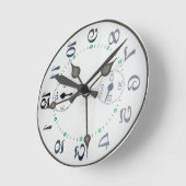 頭の時計を台無しにする ラウンド壁時計 (傾斜)