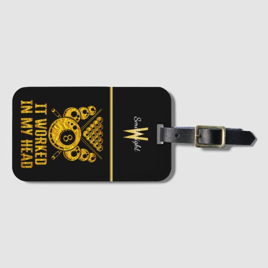 頭の良いビリヤードのことわざメンタル戦略について ラゲッジタグ (正面横)