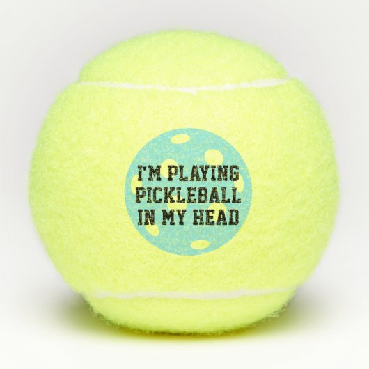 頭の遊中のピックボールだおもしろい テニスボール (正面)
