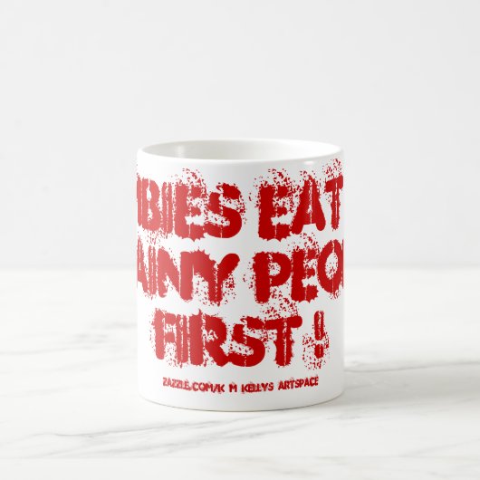 頭の食べ悪い人を先にゾンビだ！ コーヒーマグカップ (中央)