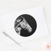 頭の馬の脚 ラウンドシール (封筒)