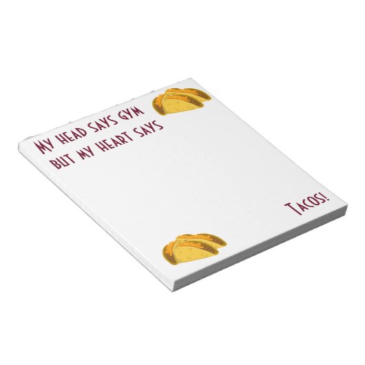 頭はジムと言うがハートはタコスと言う ノートパッド (アングル)