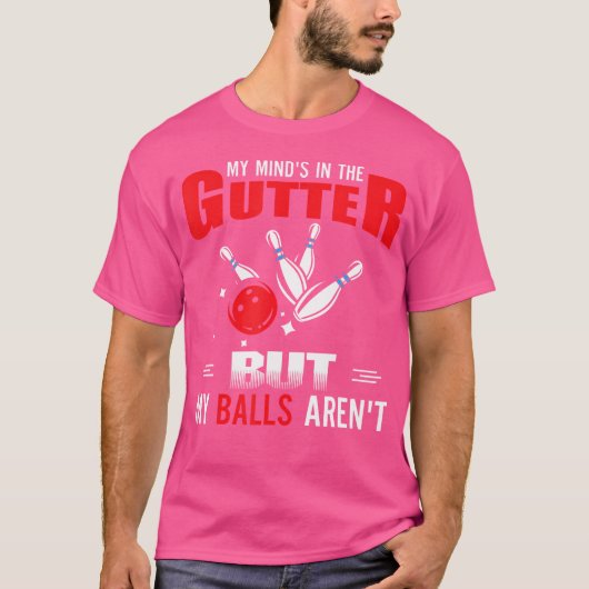 頭は樋に入っているが玉はボーリングではないクール Tシャツ (正面)