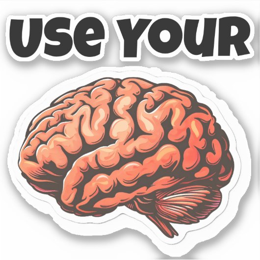 頭を使え シール (正面)