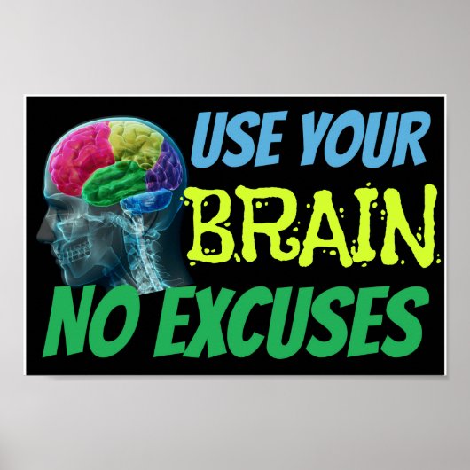 頭を使って言い訳の無い教室ポスター ポスター (正面)