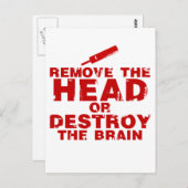 頭を取り除くか、脳ゾンビを破壊する ポストカード (正面/裏面)