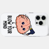 頭を吹き飛ばせ ステッカー カワイイ脳とヘアドライヤー Case-Mate iPhoneケース (裏面 (横))