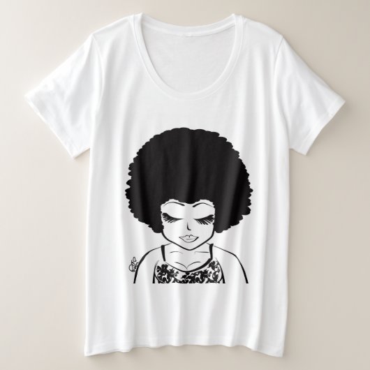 頭を垂れるTシャツ プラスサイズTシャツ (デザイン正面)