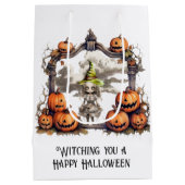 頭を痛めるハッピーハローウィン ミディアムペーパーバッグ (裏面)