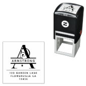 頭ファンシー文字 – A -差出人住所モノグラム セルフインキングスタンプ (インサイチュ)